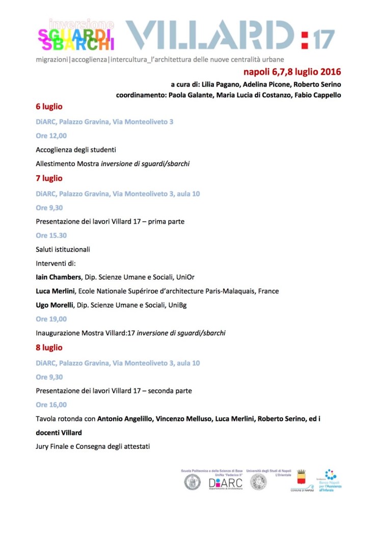 Villard 17 Napoli 2016 programma